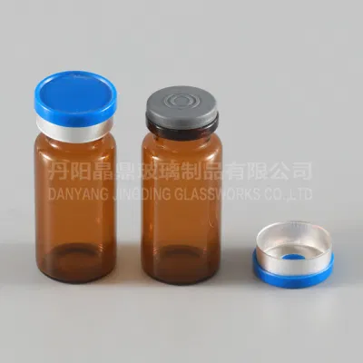 Pharmazeutische röhrenförmige medizinische Fläschchen/Flaschen aus Glas mit Abreißkappe und Gummistopfen für Kontaktlinsen