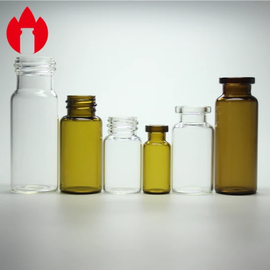 50 ml, 100 ml, 150 ml, 200 ml, bernsteinfarbene oder klare Injektionsflasche aus pharmazeutischem Glas
